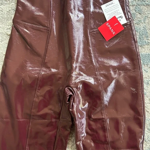 NWT Spanx Chocolate Brown Faux Leather Leggings in S (Never worn) - Picture 2 of 4